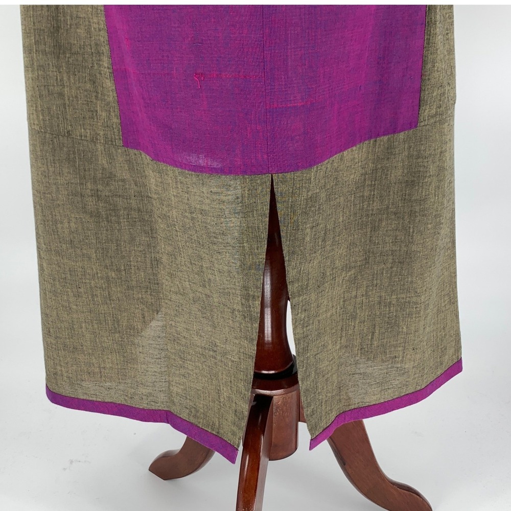Nazila Couture Purple Olive Embroidered High Low Tunic Dress Small Boho Floral - Picture 4 of 14